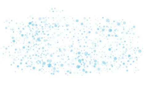 Snowflakes of different sizes and different transparency are randomly scatter Stock Illustration