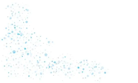 Snowflakes of different sizes and different transparency are randomly scatter Stock Illustration