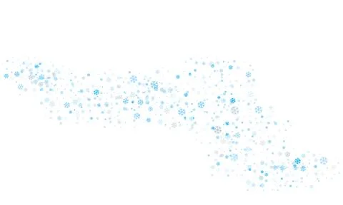 Snowflakes of different sizes and different transparency are randomly scatter Stock Illustration