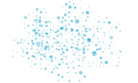 Snowflakes of different sizes and different transparency are randomly scatter Stock Illustration