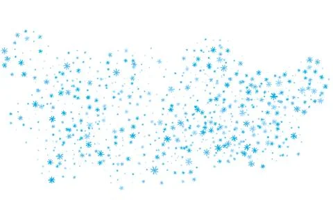 Snowflakes of different sizes and different transparency are randomly scatter Stock Illustration