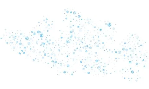 Snowflakes of different sizes and different transparency are randomly scatter Stock Illustration