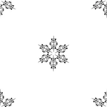Snowflakes in ethnic style. Seamless pattern Stock Illustration