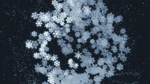 Snowflakes Explosion on dark Background Stock Footage 220009887