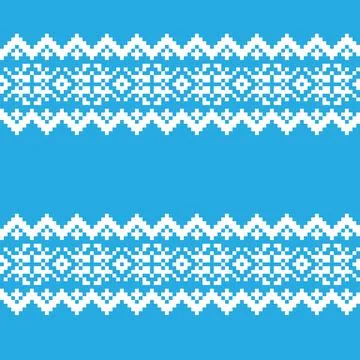 Snowflakes Fair Isle Seamless Pattern Design Stock Illustration