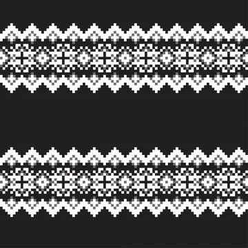 Snowflakes Fair Isle Seamless Pattern Design Stock Illustration