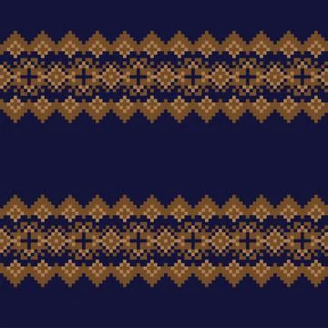 Snowflakes Fair Isle Seamless Pattern Design Stock Illustration