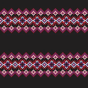 Snowflakes Fair Isle Seamless Pattern Design Stock Illustration