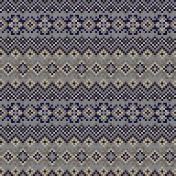 Snowflakes Fair Isle Seamless Pattern Design Stock Illustration