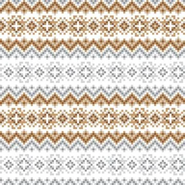 Snowflakes Fair Isle Seamless Pattern Design Stock Illustration