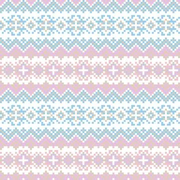 Snowflakes Fair Isle Seamless Pattern Design Stock Illustration