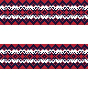 Snowflakes Fair Isle Seamless Pattern Design Stock Illustration
