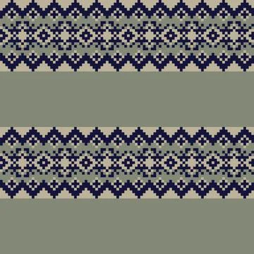 Snowflakes Fair Isle Seamless Pattern Design Stock Illustration