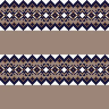 Snowflakes Fair Isle Seamless Pattern Design Stock Illustration
