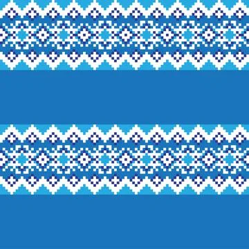 Snowflakes Fair Isle Seamless Pattern Design Stock Illustration