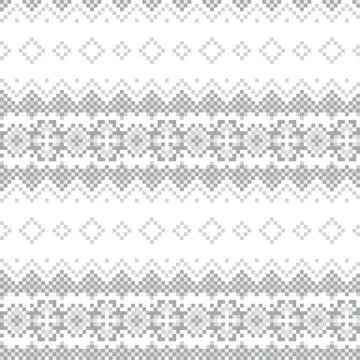 Snowflakes Fair Isle Seamless Pattern Design Stock Illustration
