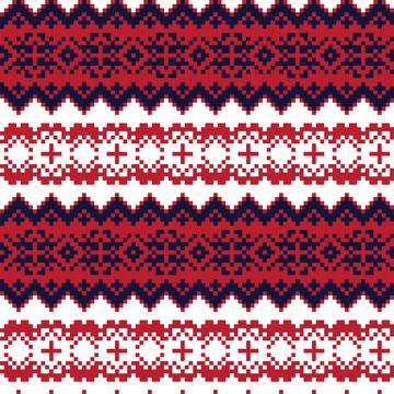 Snowflakes Fair Isle Seamless Pattern Design Stock Illustration