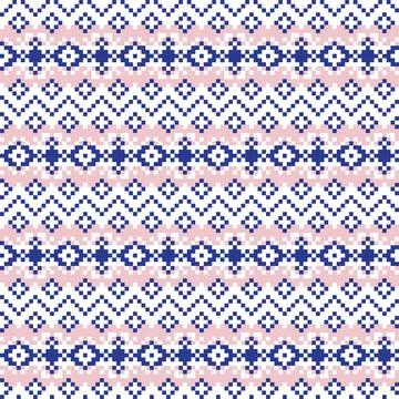 Snowflakes Fair Isle Seamless Pattern Design Stock Illustration