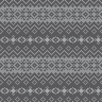 Snowflakes Fair Isle Seamless Pattern Design Stock Illustration