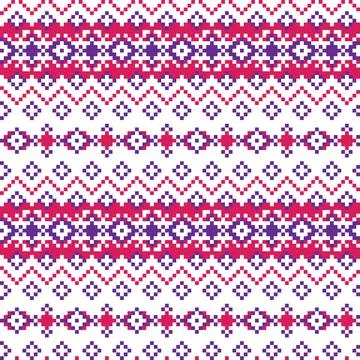 Snowflakes Fair Isle Seamless Pattern Design Stock Illustration