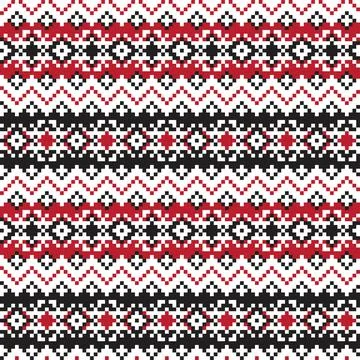Snowflakes Fair Isle Seamless Pattern Design Stock Illustration