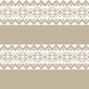 Snowflakes Fair Isle Seamless Pattern Design Stock Illustration
