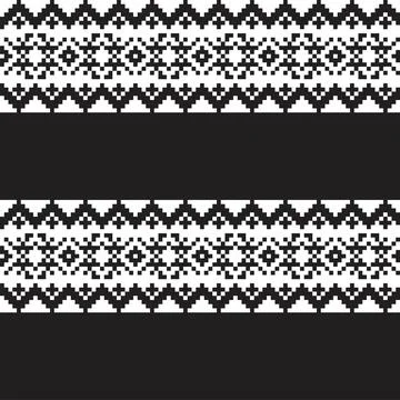 Snowflakes Fair Isle Seamless Pattern Design Stock Illustration