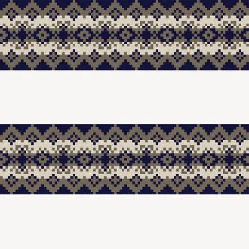 Snowflakes Fair Isle Seamless Pattern Design Stock Illustration