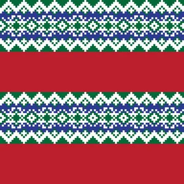 Snowflakes Fair Isle Seamless Pattern Design Stock Illustration