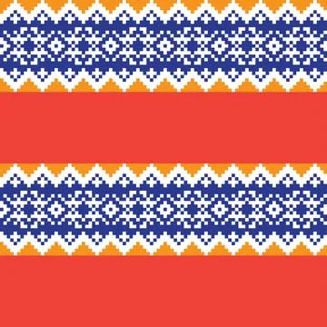 Snowflakes Fair Isle Seamless Pattern Design Stock Illustration