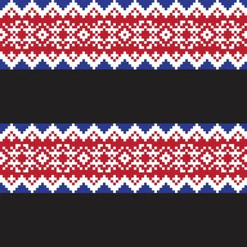 Snowflakes Fair Isle Seamless Pattern Design Stock Illustration