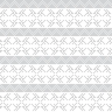 Snowflakes Fair Isle Seamless Pattern Design Stock Illustration