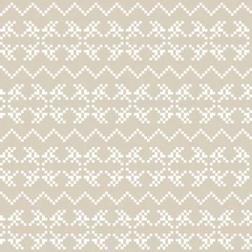 Snowflakes Fair Isle Seamless Pattern Design Stock Illustration
