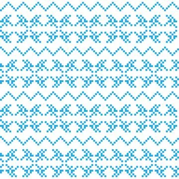 Snowflakes Fair Isle Seamless Pattern Design Stock Illustration