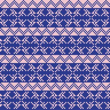 Snowflakes Fair Isle Seamless Pattern Design Stock Illustration