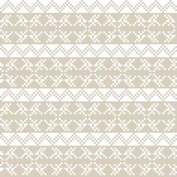 Snowflakes Fair Isle Seamless Pattern Design Stock Illustration