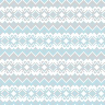Snowflakes Fair Isle Seamless Pattern Design Stock Illustration