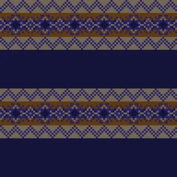 Snowflakes Fair Isle Seamless Pattern Design Stock Illustration