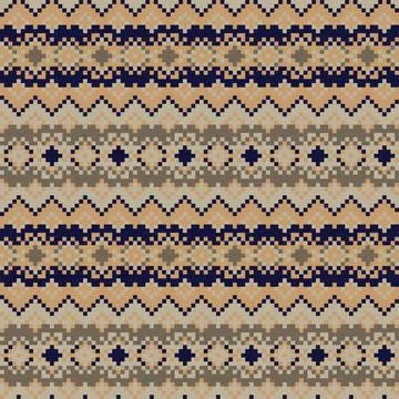 Snowflakes Fair Isle Seamless Pattern Design Stock Illustration