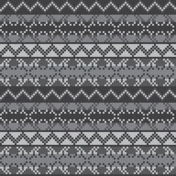 Snowflakes Fair Isle Seamless Pattern Design Stock Illustration