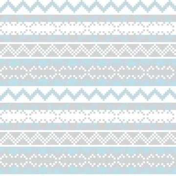 Snowflakes Fair Isle Seamless Pattern Design Stock Illustration