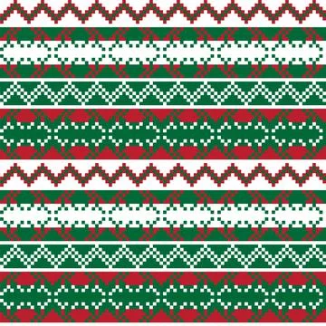 Snowflakes Fair Isle Seamless Pattern Design Stock Illustration