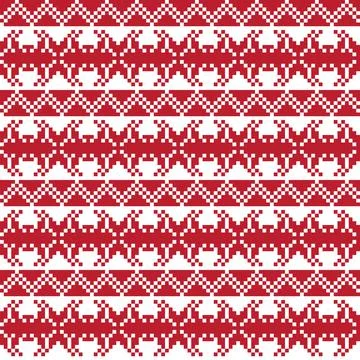 Snowflakes Fair Isle Seamless Pattern Design Stock Illustration