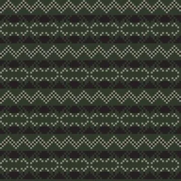 Snowflakes Fair Isle Seamless Pattern Design Stock Illustration