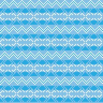 Snowflakes Fair Isle Seamless Pattern Design Stock Illustration