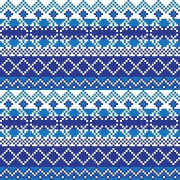 Snowflakes Fair Isle Seamless Pattern Design Stock Illustration