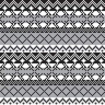 Snowflakes Fair Isle Seamless Pattern Design Stock Illustration