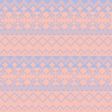Snowflakes Fair Isle Seamless Pattern Design Stock Illustration