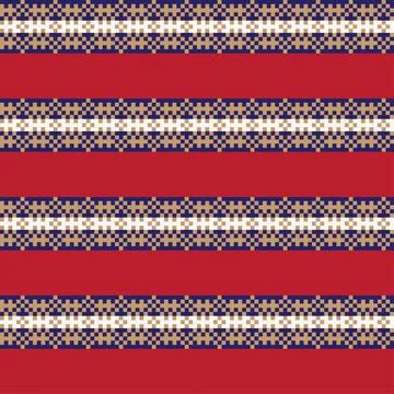 Snowflakes Fair Isle Seamless Pattern Design Stock Illustration