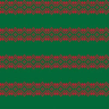 Snowflakes Fair Isle Seamless Pattern Design Stock Illustration